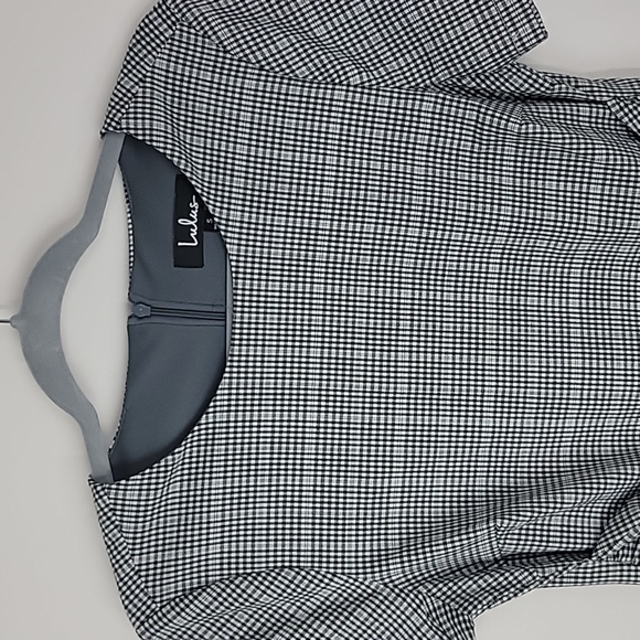 Lulu's penny black and white gingham knotted sheath dress size small - Picture 8 of 15